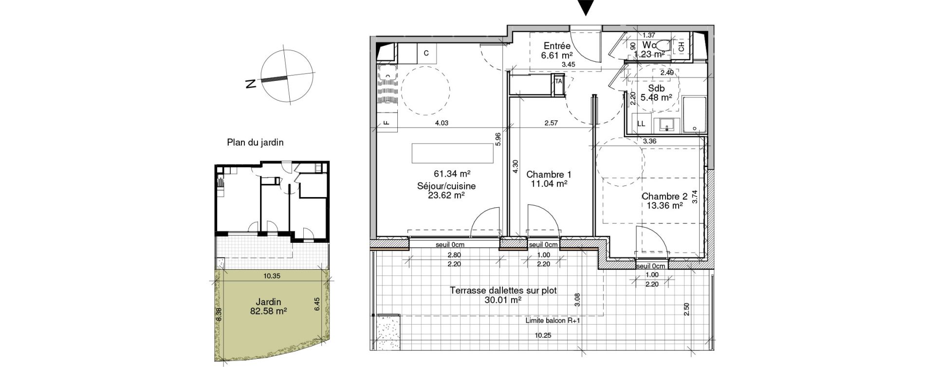 Appartement T3 de 61,34 m2 &agrave; Saint-Pierre-En-Faucigny Centre