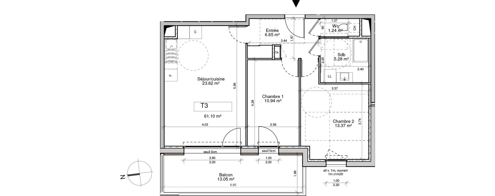 Appartement T3 de 61,10 m2 &agrave; Saint-Pierre-En-Faucigny Centre