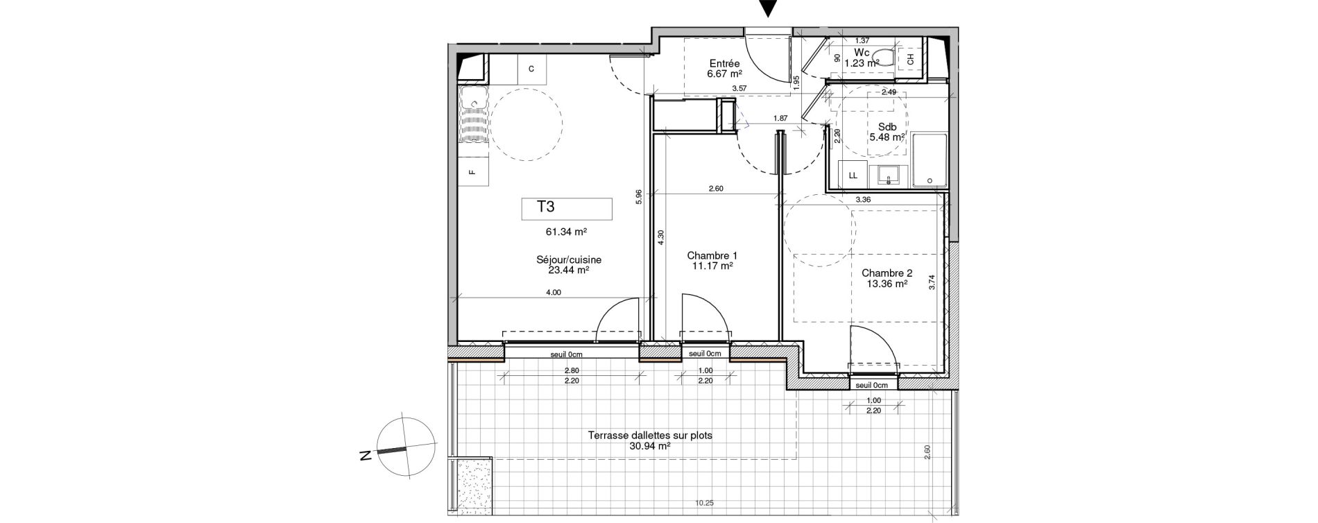 Appartement T3 de 61,34 m2 &agrave; Saint-Pierre-En-Faucigny Centre