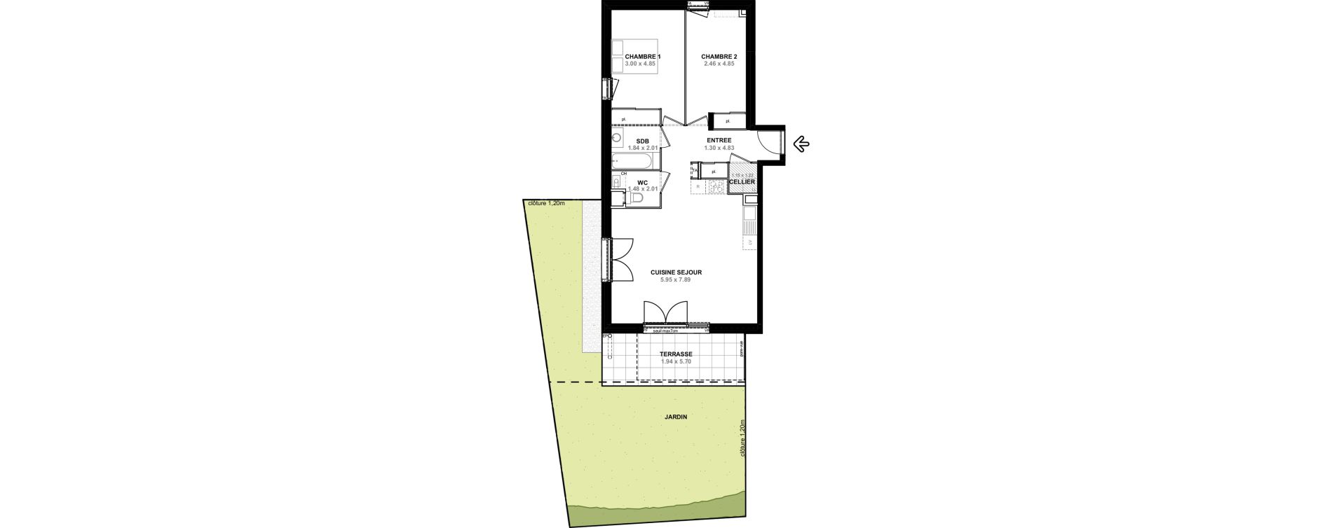 Appartement T3 de 72,95 m2 &agrave; Saint-Pierre-En-Faucigny Centre