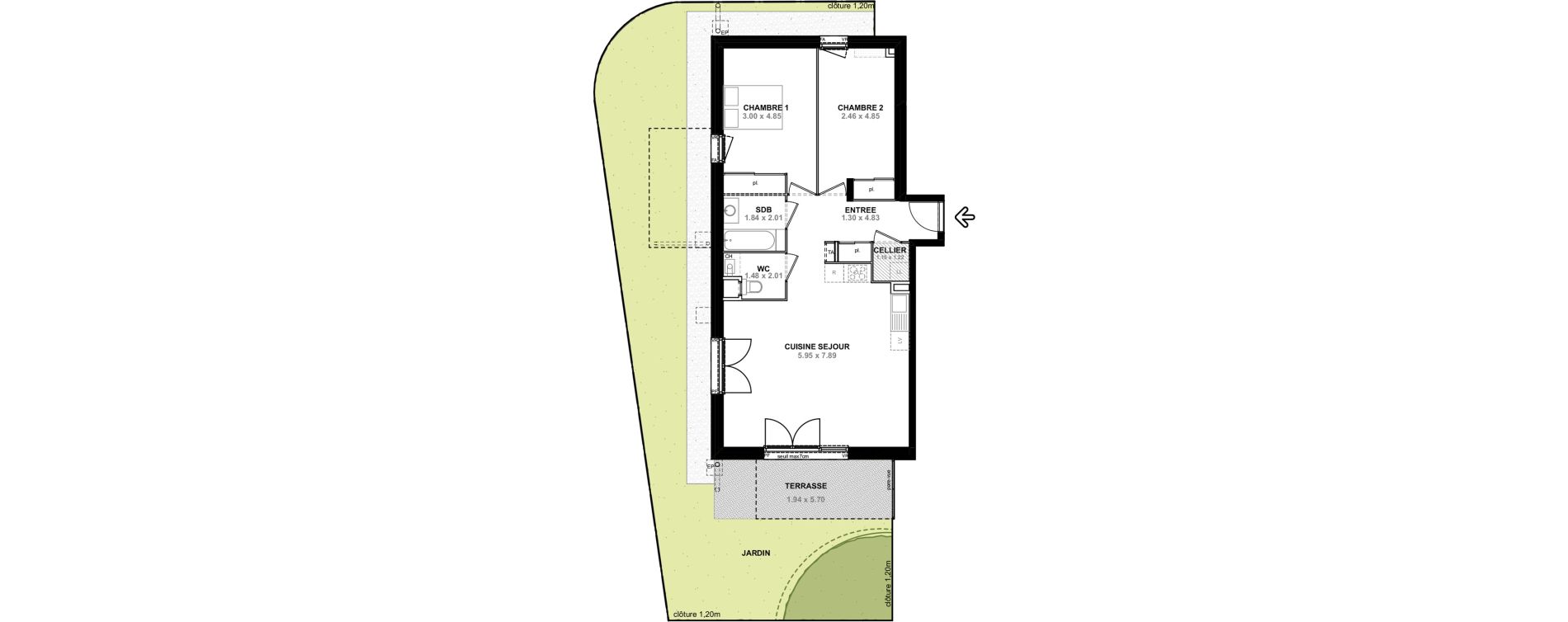 Appartement T3 de 72,83 m2 &agrave; Saint-Pierre-En-Faucigny Centre