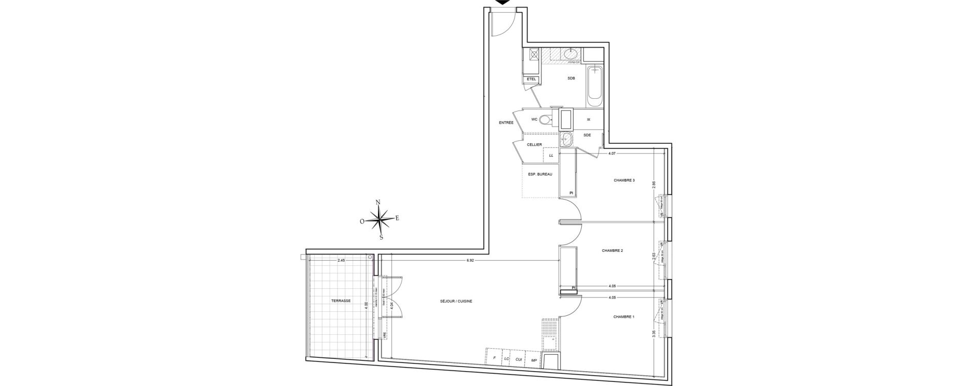 Appartement T4 de 92,87 m2 &agrave; Saint-Pierre-En-Faucigny Centre