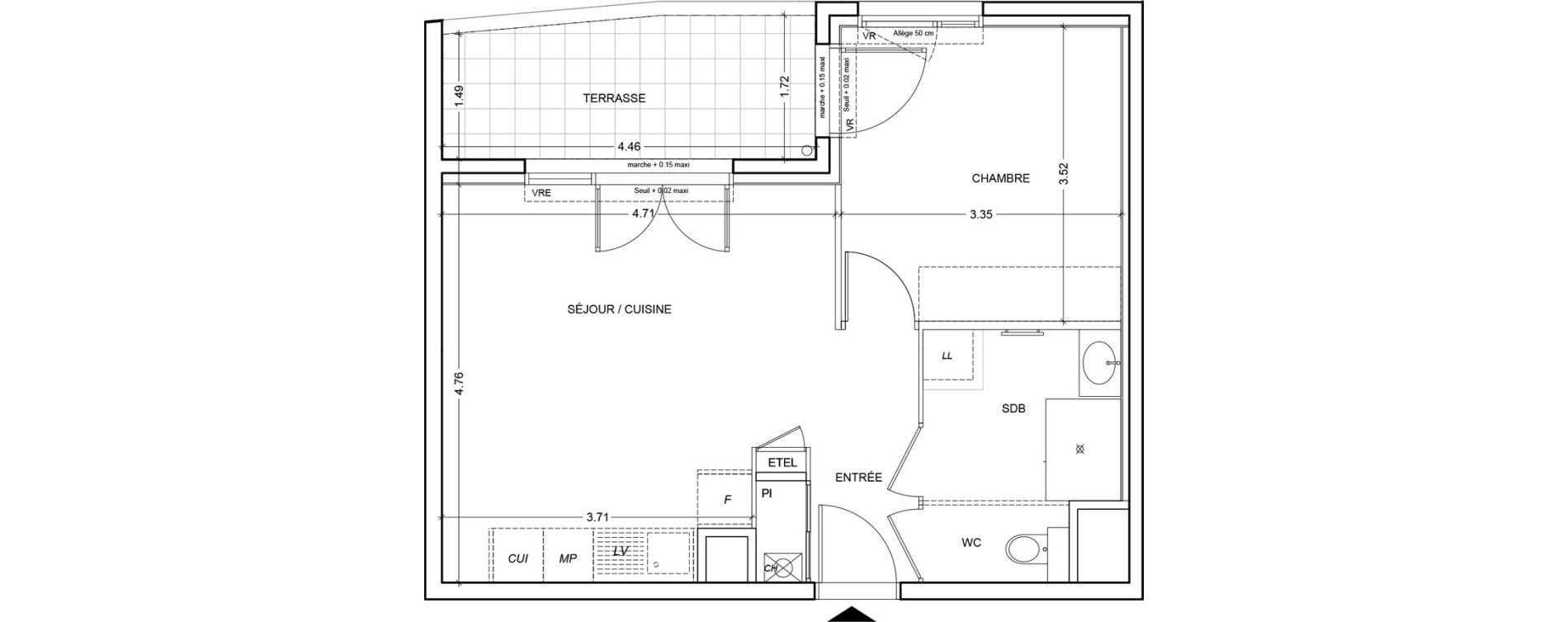 Appartement T2 de 42,96 m2 &agrave; Saint-Pierre-En-Faucigny Centre