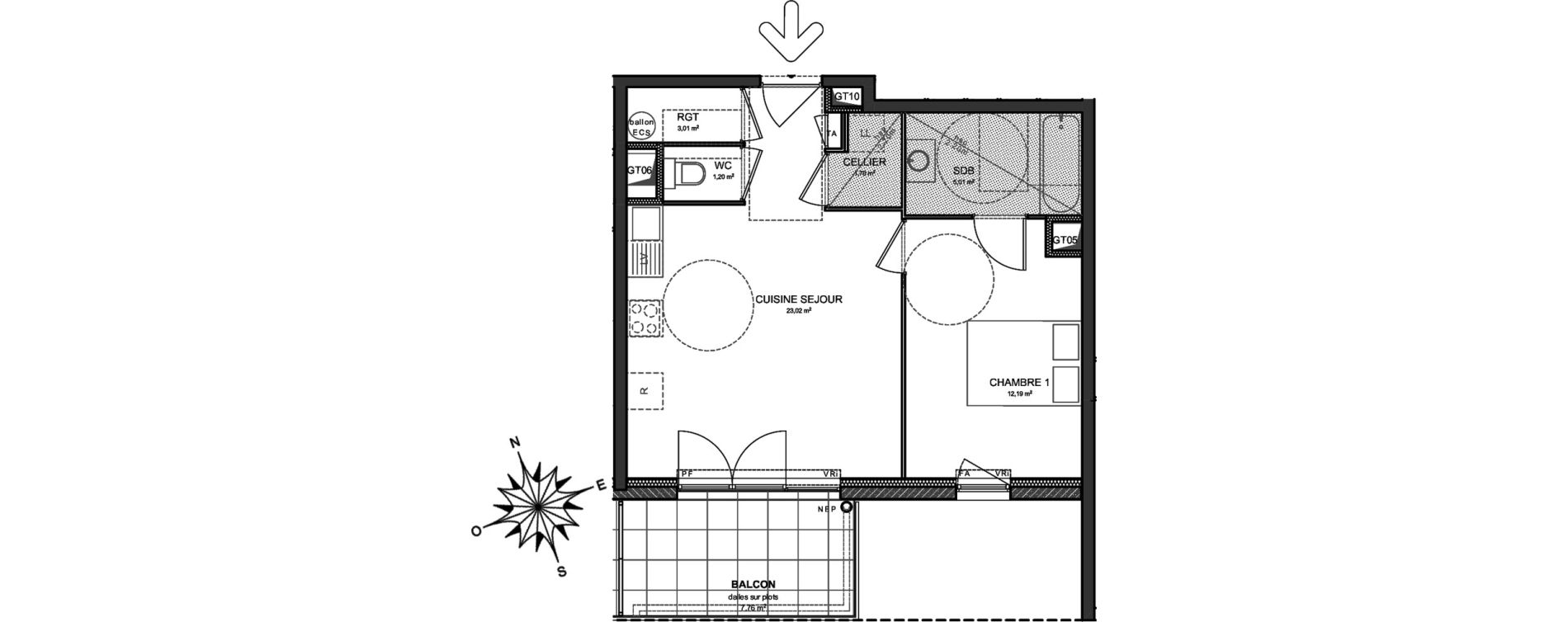 Appartement T2 de 46,13 m2 &agrave; Saint-Pierre-En-Faucigny Centre