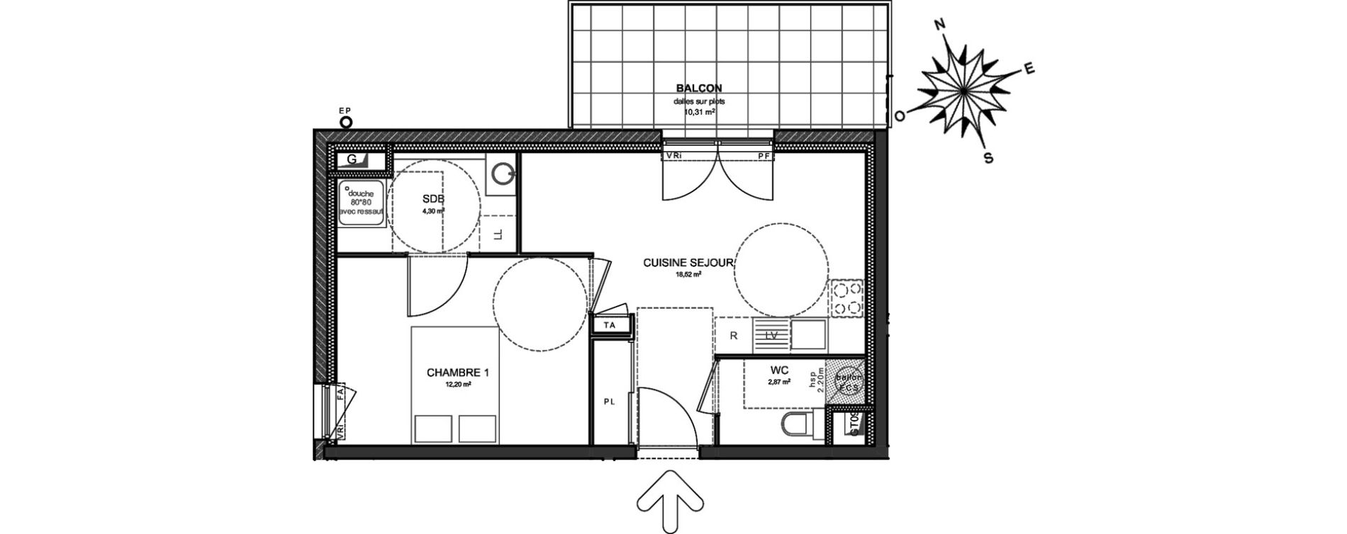 Appartement T2 de 37,89 m2 &agrave; Saint-Pierre-En-Faucigny Centre