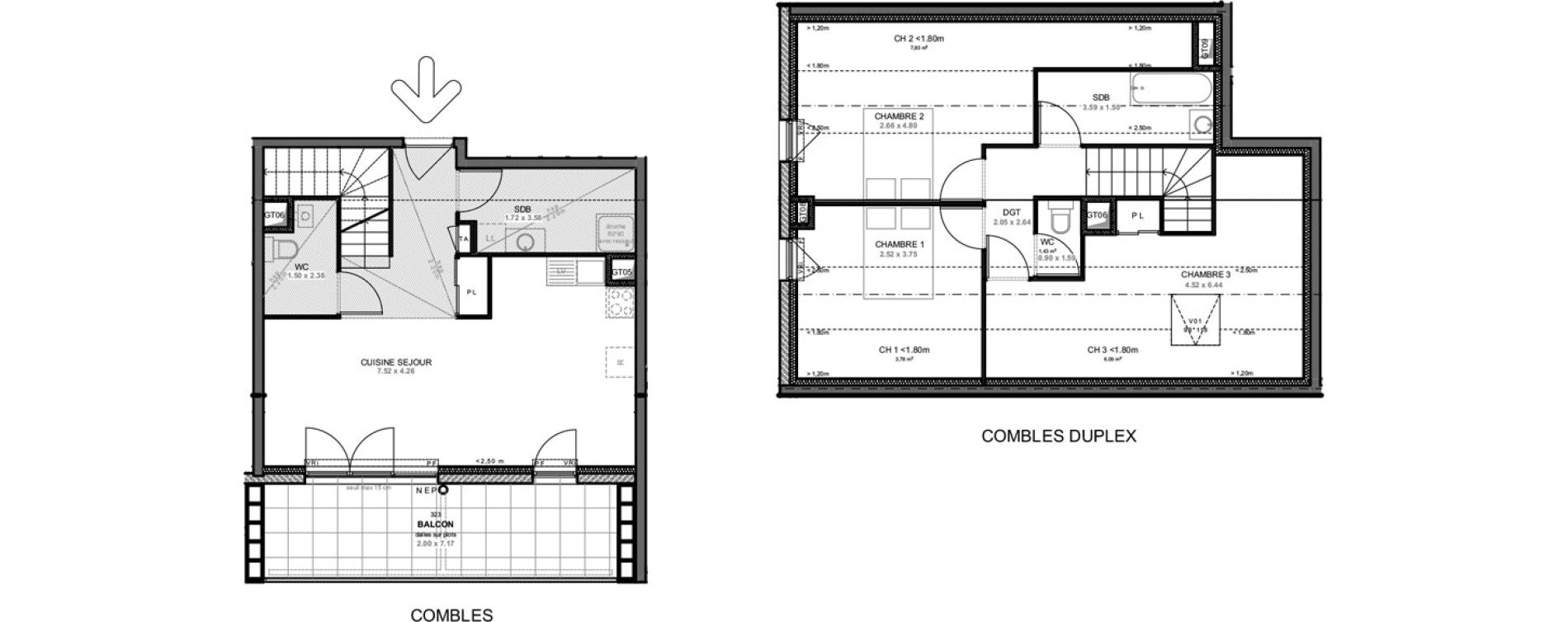 Duplex T4 de 87,04 m2 &agrave; Saint-Pierre-En-Faucigny Centre