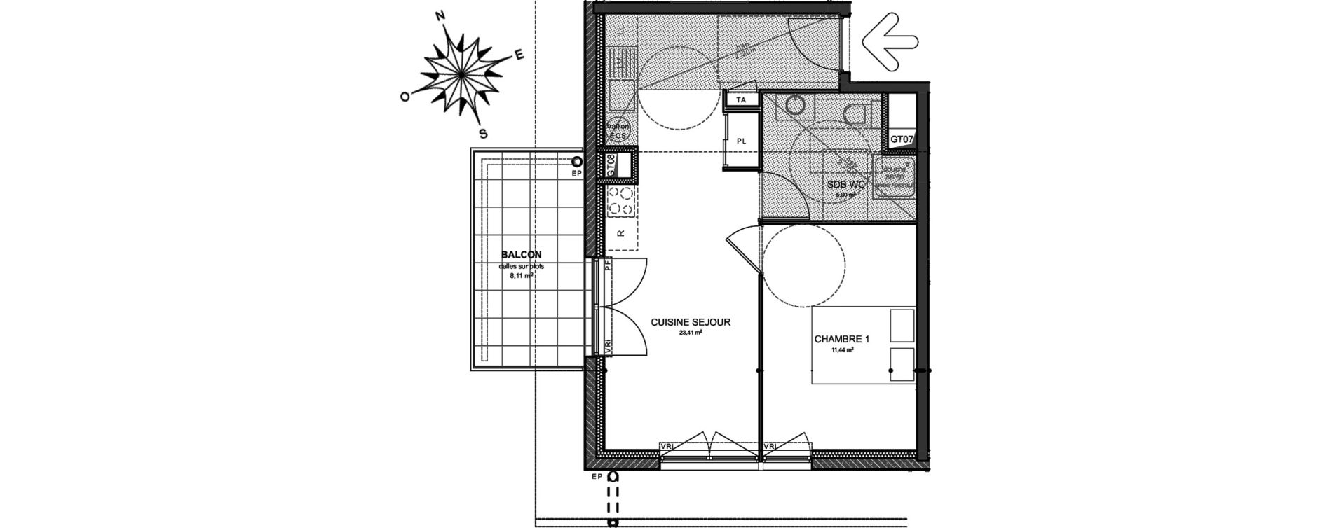 Appartement T2 de 40,65 m2 &agrave; Saint-Pierre-En-Faucigny Centre