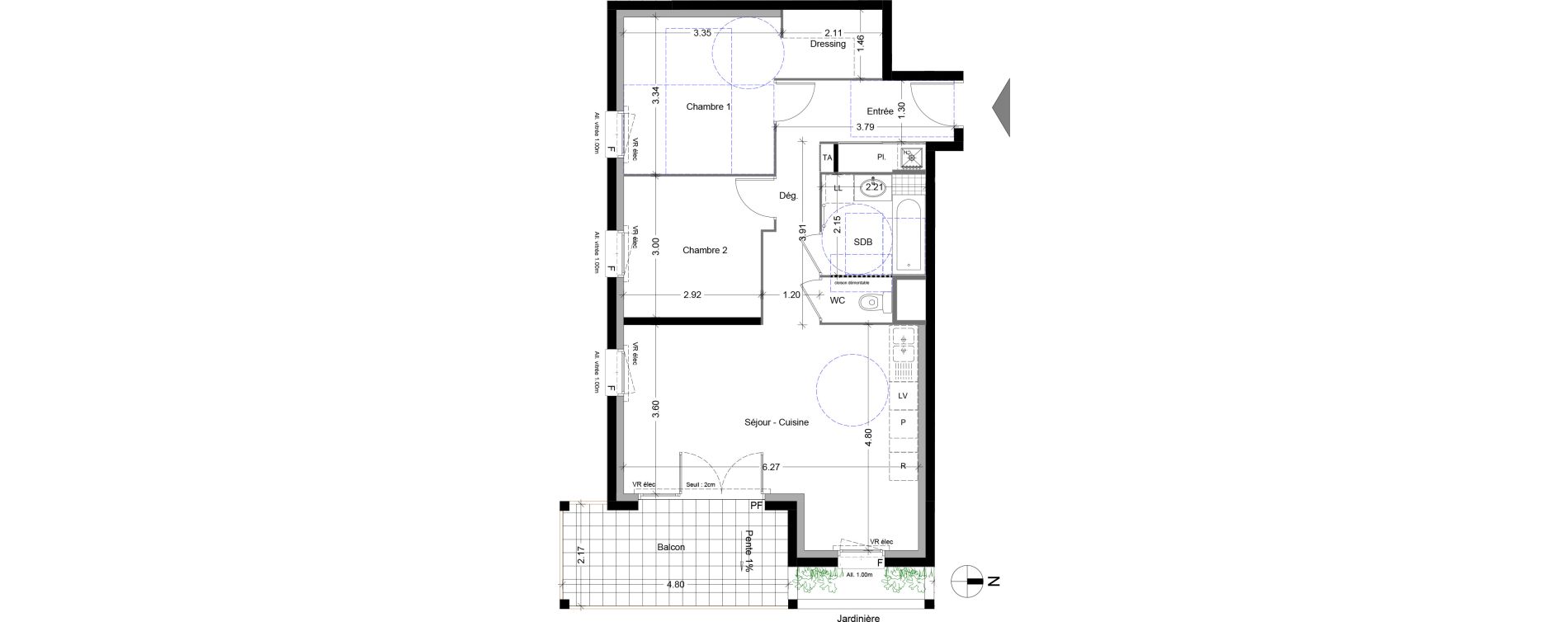 Appartement T3 de 65,07 m2 à Sallanches Centre