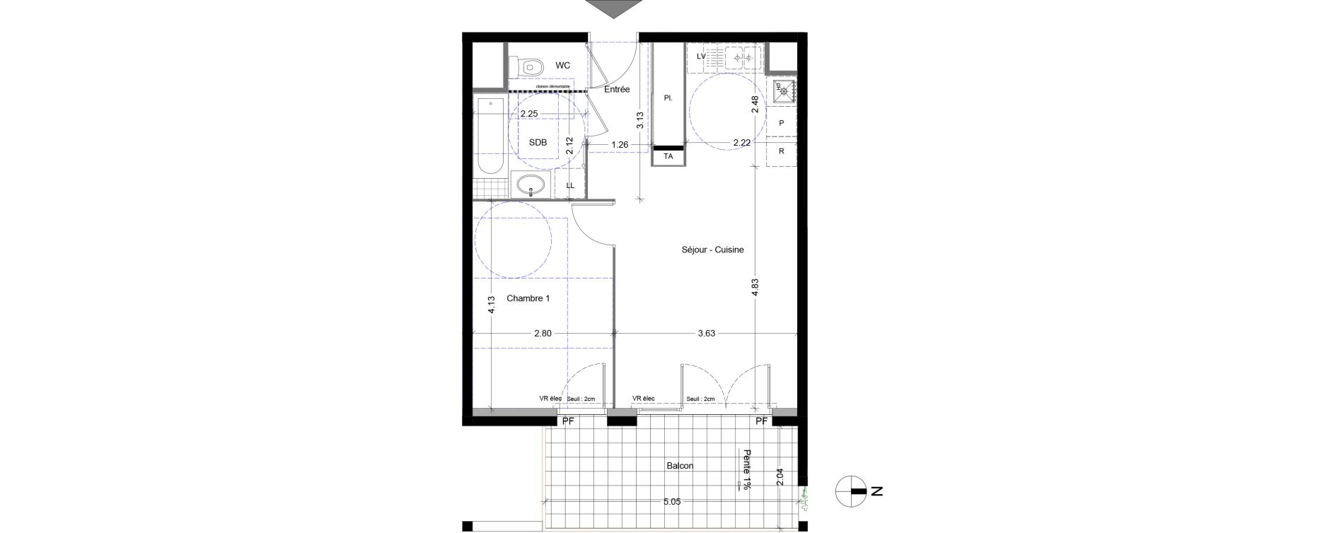 Appartement T2 de 45,21 m2 &agrave; Sallanches Centre