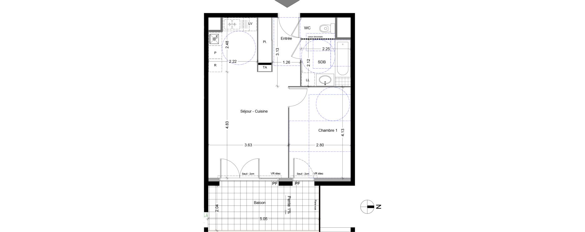 Appartement T2 de 45,20 m2 à Sallanches Centre