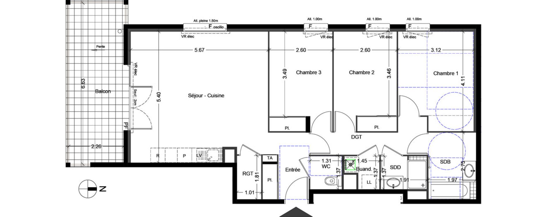 Appartement T4 de 86,28 m2 &agrave; Sallanches Centre
