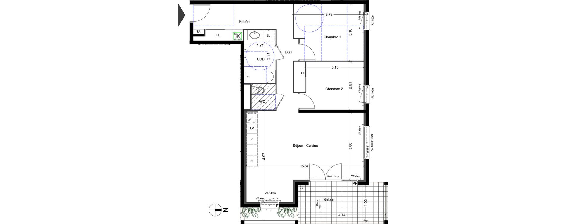 Appartement T3 de 67,92 m2 à Sallanches Centre