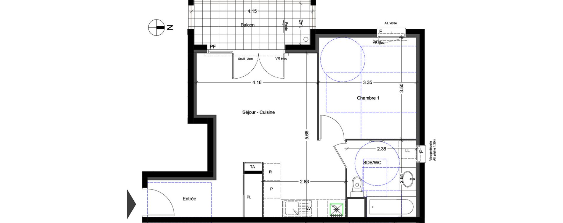 Appartement T2 de 43,98 m2 &agrave; Sallanches Centre