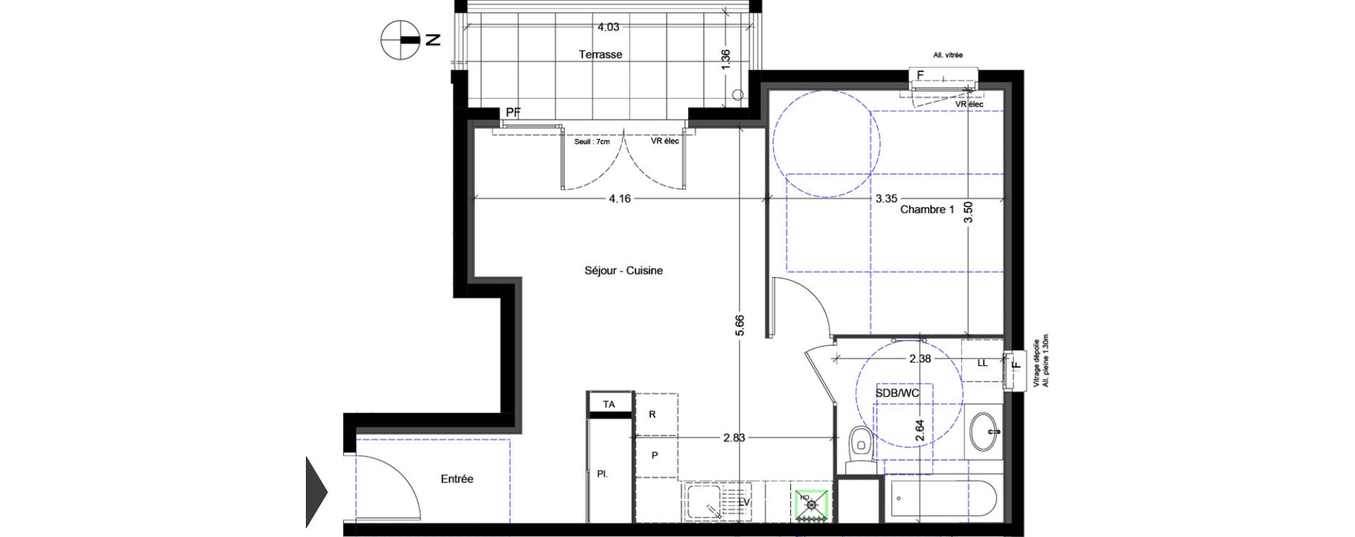 Appartement T2 de 43,98 m2 à Sallanches Centre