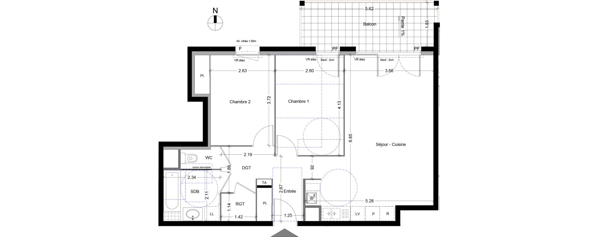 Appartement T3 de 66,18 m2 &agrave; Sallanches Centre