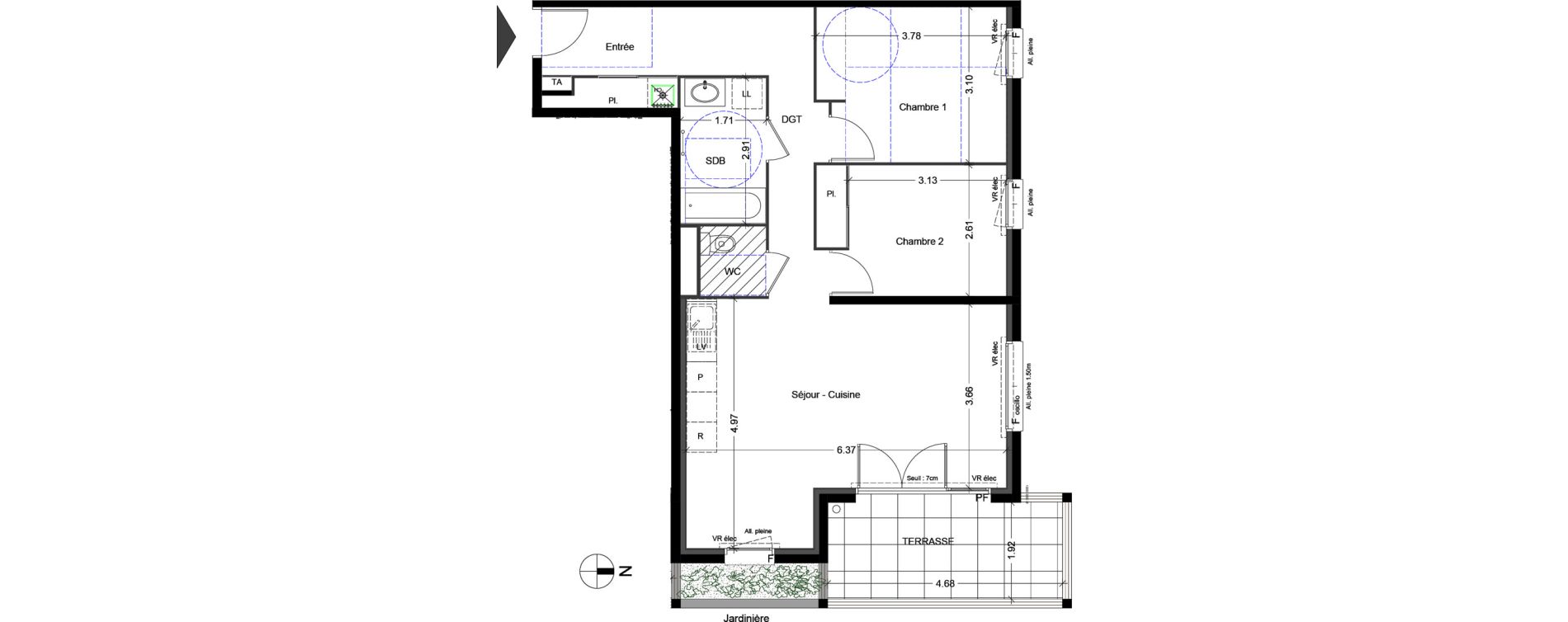 Appartement T3 de 67,92 m2 à Sallanches Centre