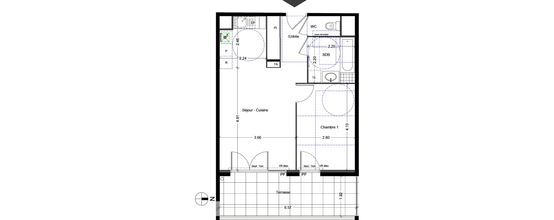 Appartement T2 de 45,96 m2 &agrave; Sallanches Centre