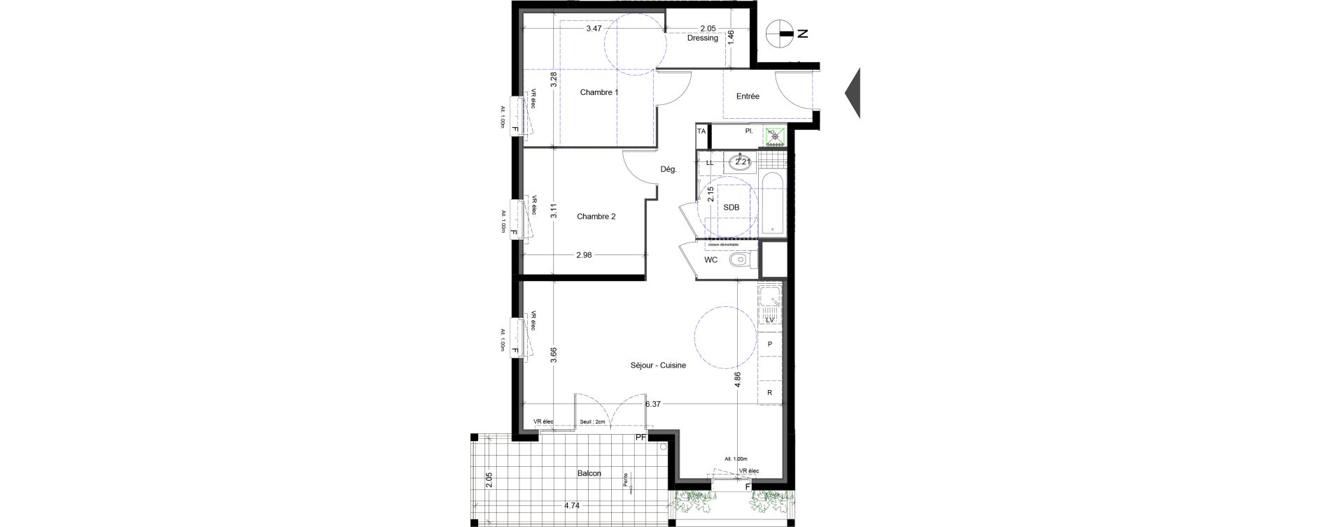 Appartement T3 de 66,47 m2 &agrave; Sallanches Centre