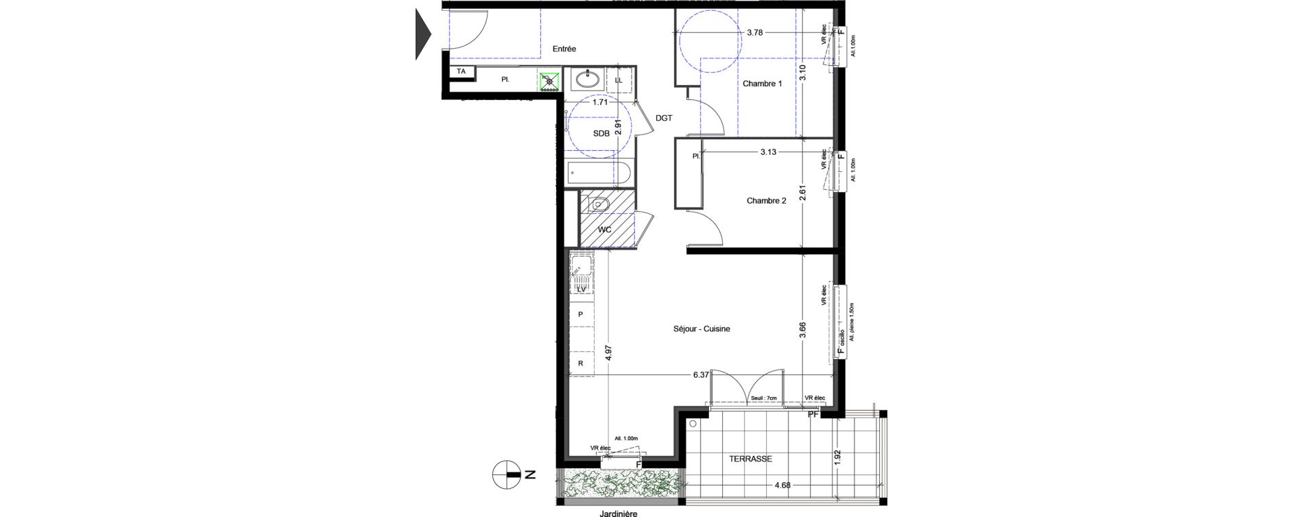 Appartement T3 de 67,92 m2 &agrave; Sallanches Centre