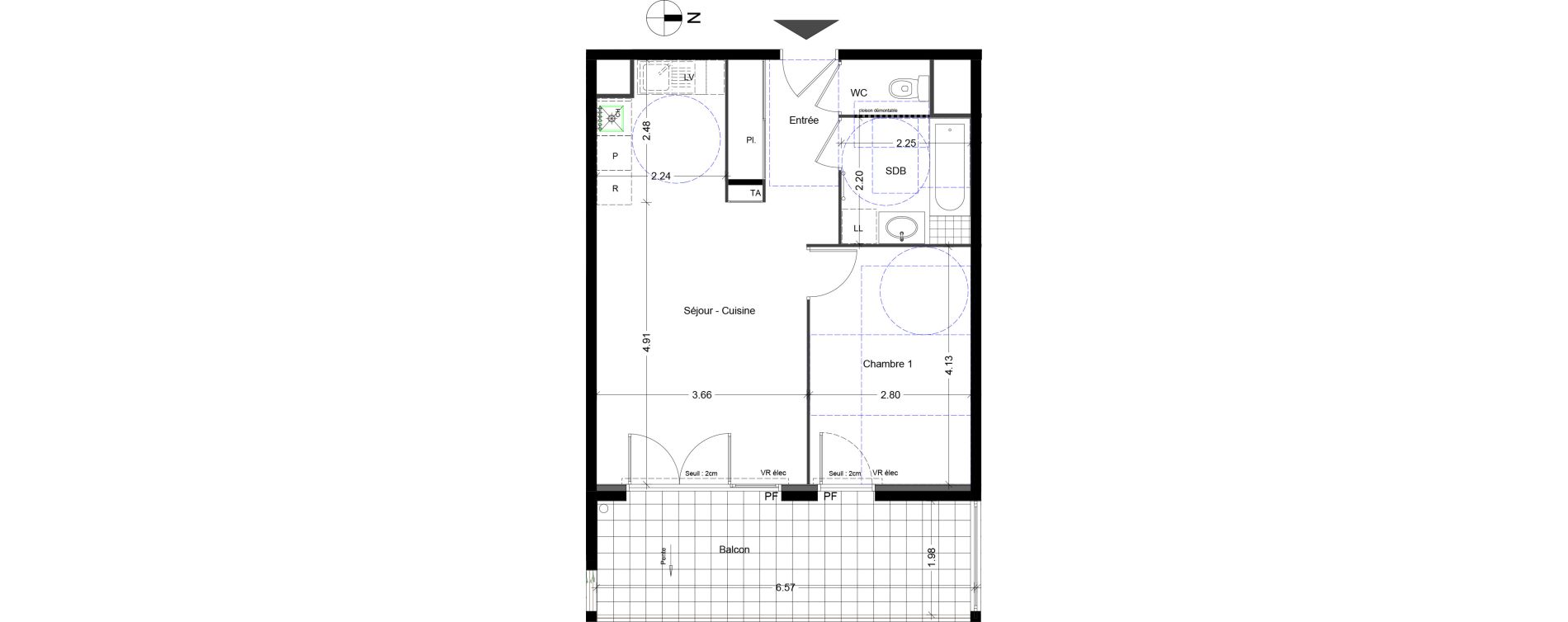 Appartement T2 de 45,95 m2 &agrave; Sallanches Centre