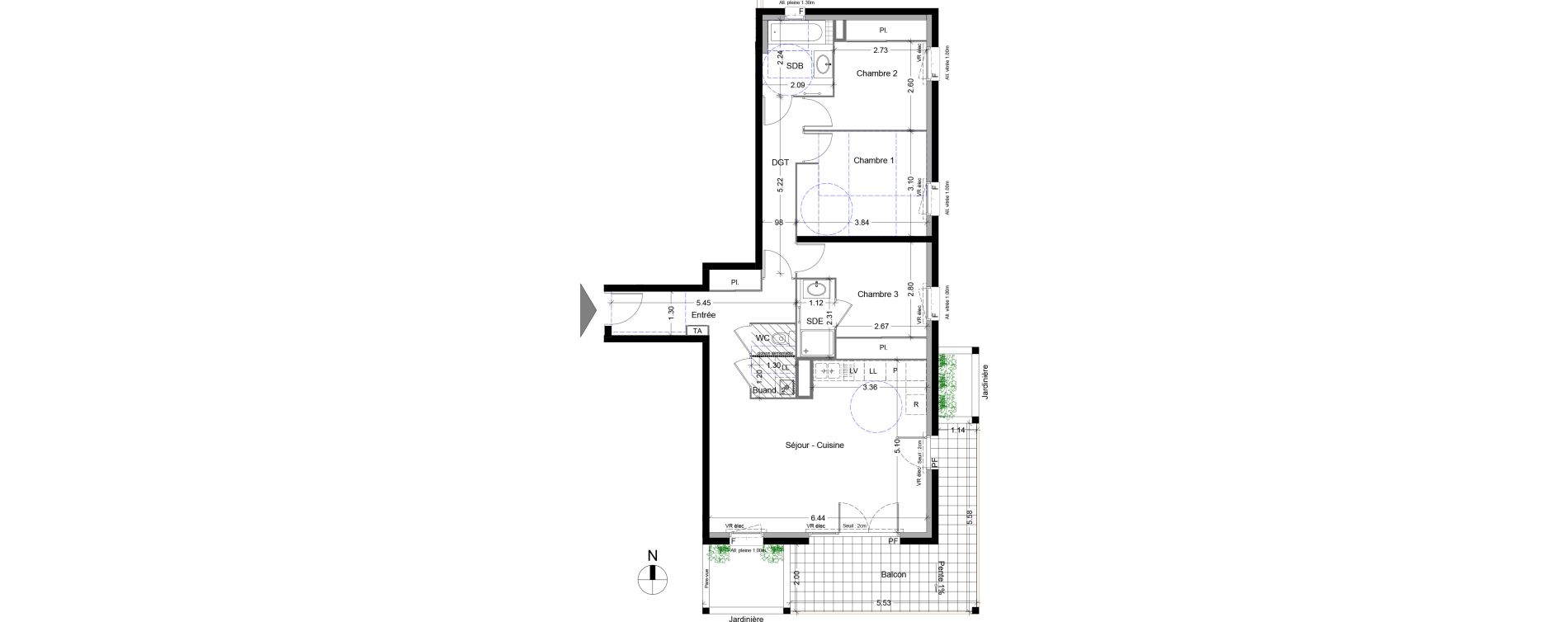 Appartement T4 de 86,42 m2 &agrave; Sallanches Centre