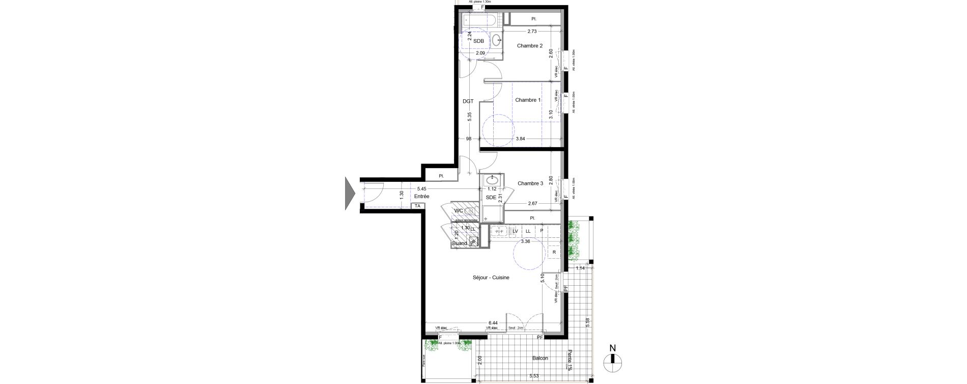 Appartement T4 de 86,42 m2 &agrave; Sallanches Centre