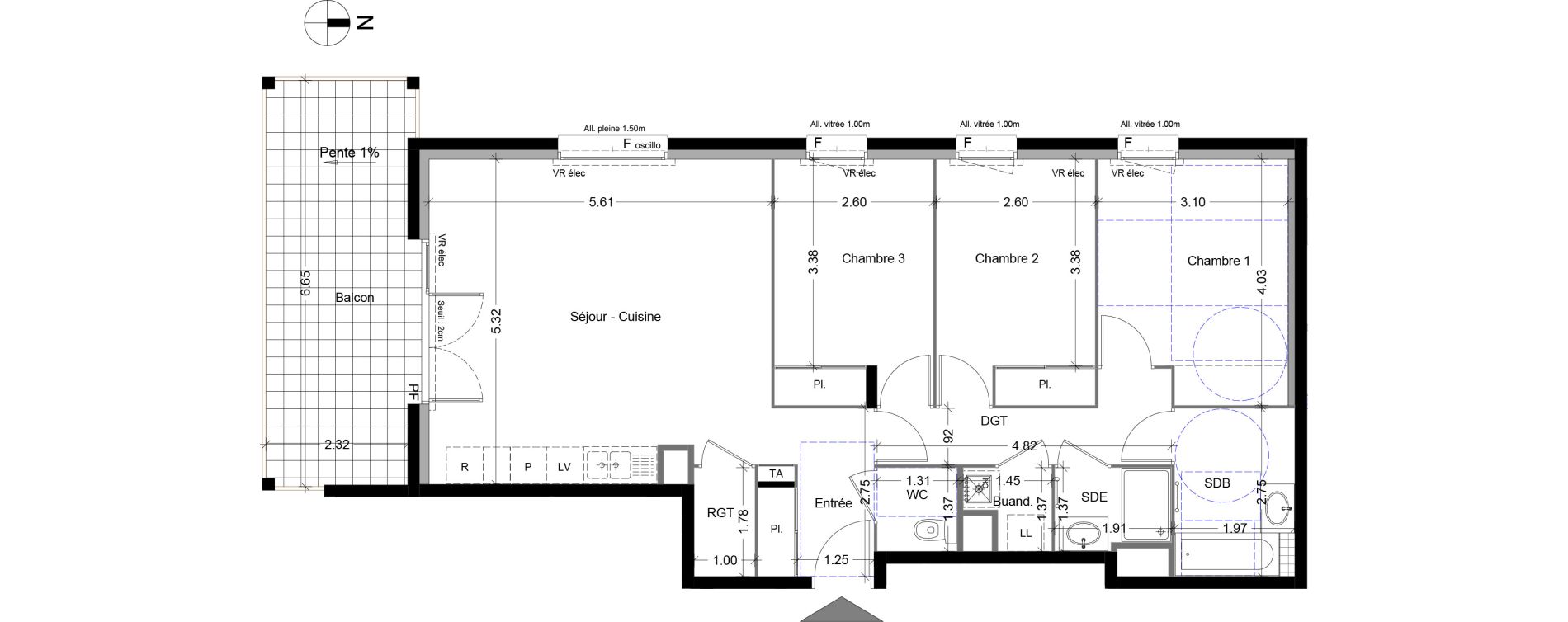 Appartement T4 de 84,66 m2 &agrave; Sallanches Centre