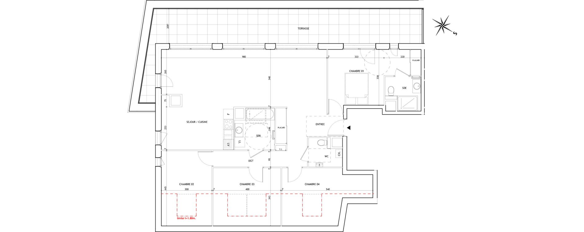 Appartement T5 de 110,99 m2 &agrave; Sallanches Centre