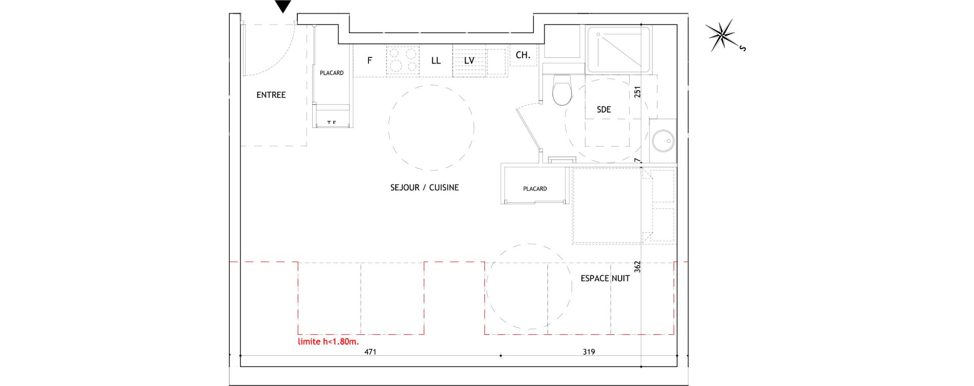 Appartement T1 bis de 38,86 m2 &agrave; Sallanches Centre