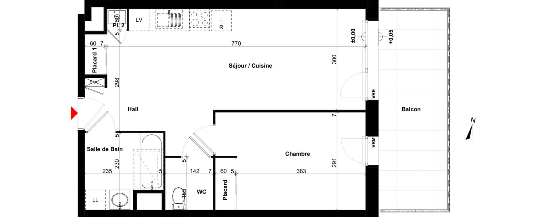 Appartement T2 de 47,24 m2 &agrave; Sallanches Centre