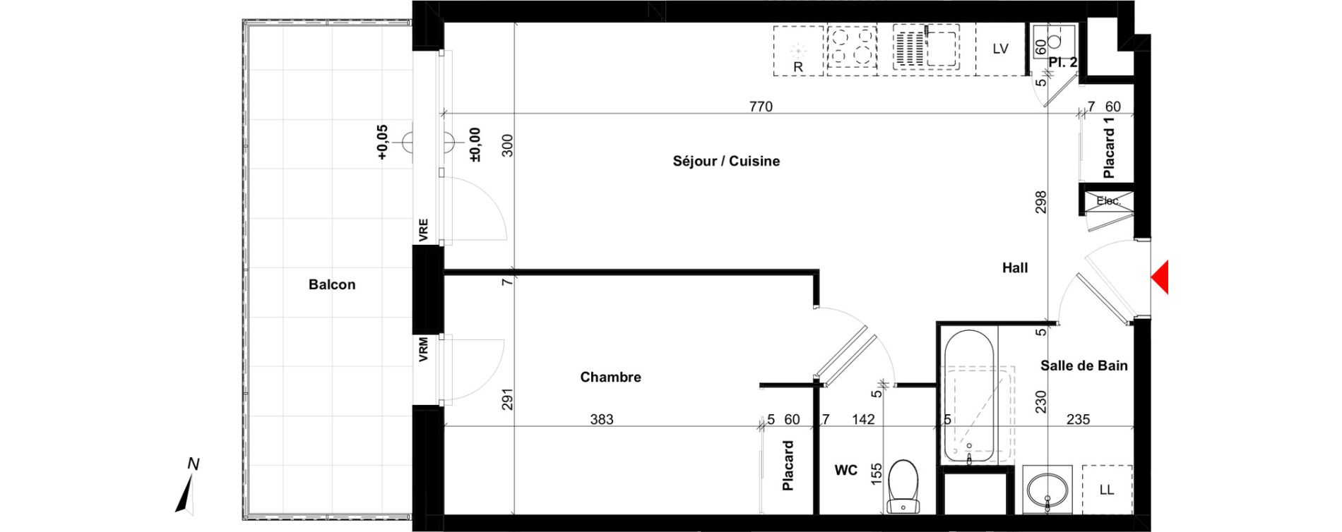 Appartement T2 de 47,24 m2 &agrave; Sallanches Centre