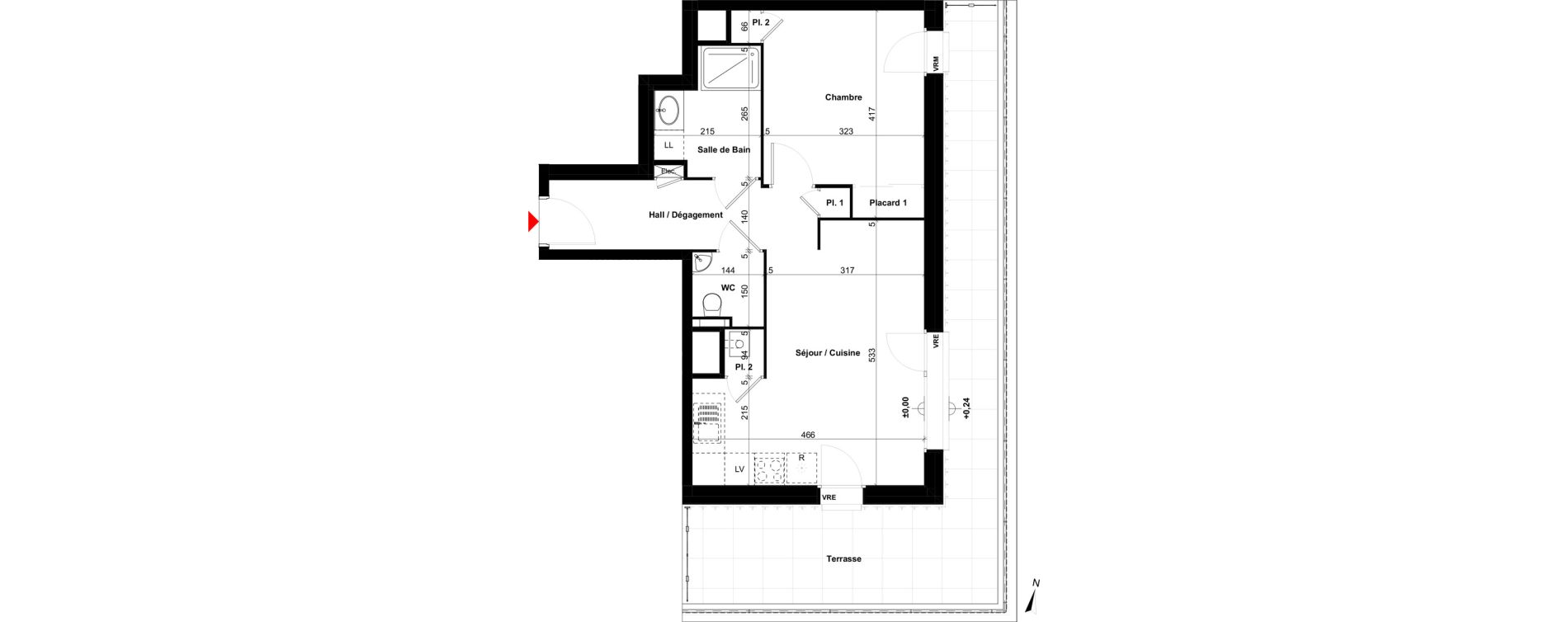Appartement T2 de 47,18 m2 &agrave; Sallanches Centre