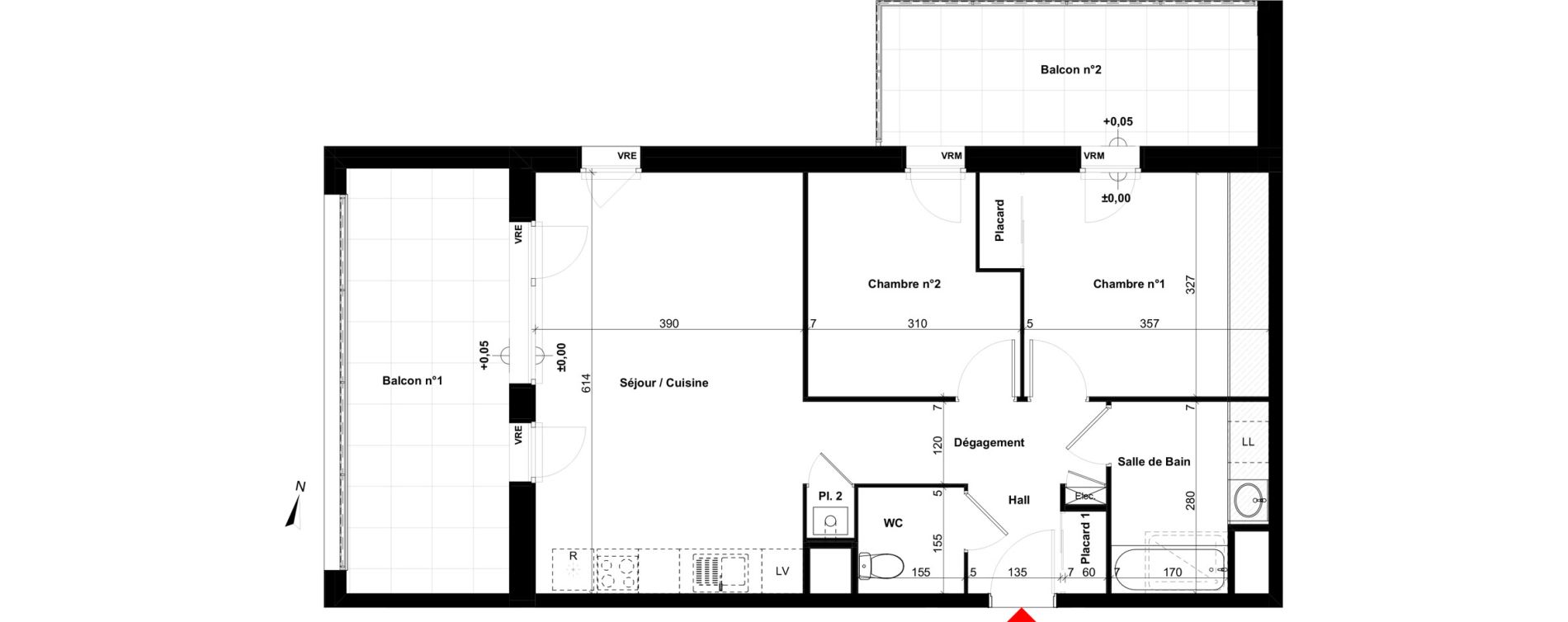 Appartement T3 de 63,51 m2 &agrave; Sallanches Centre