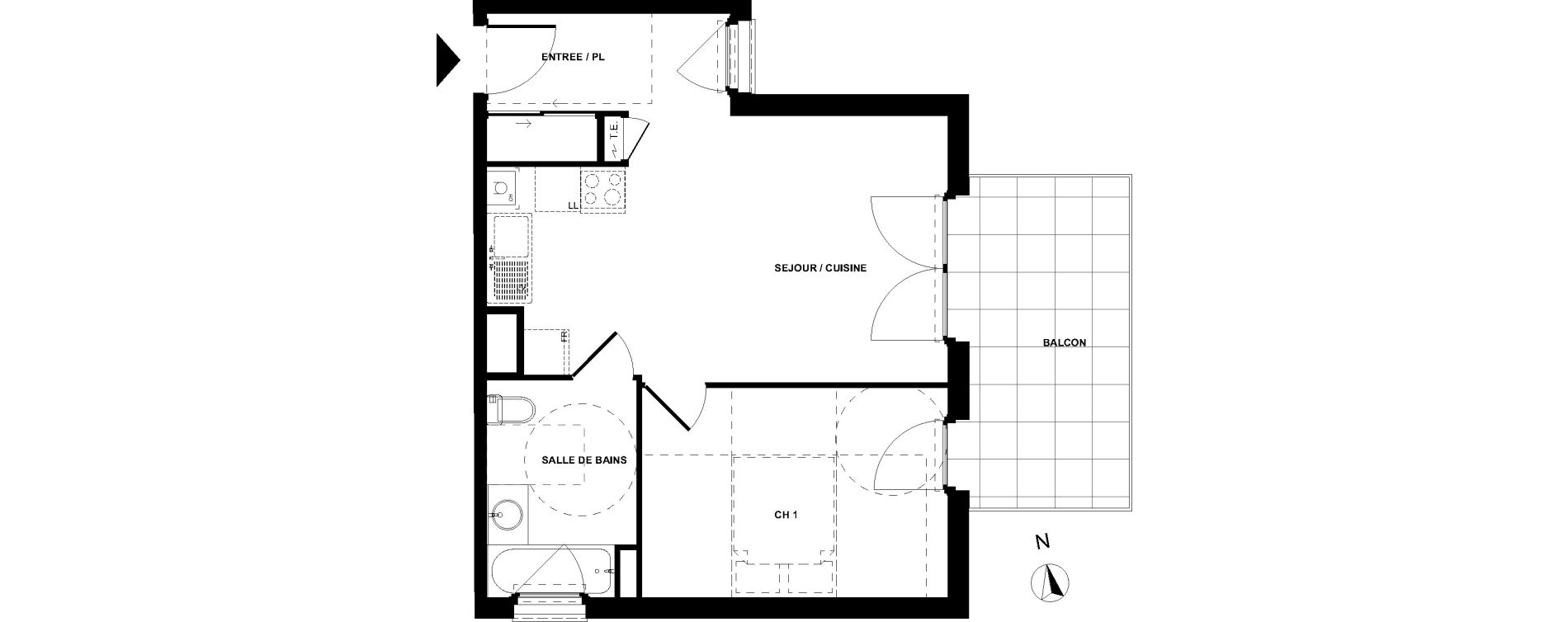 Appartement T2 de 42,45 m2 &agrave; Sallanches Centre