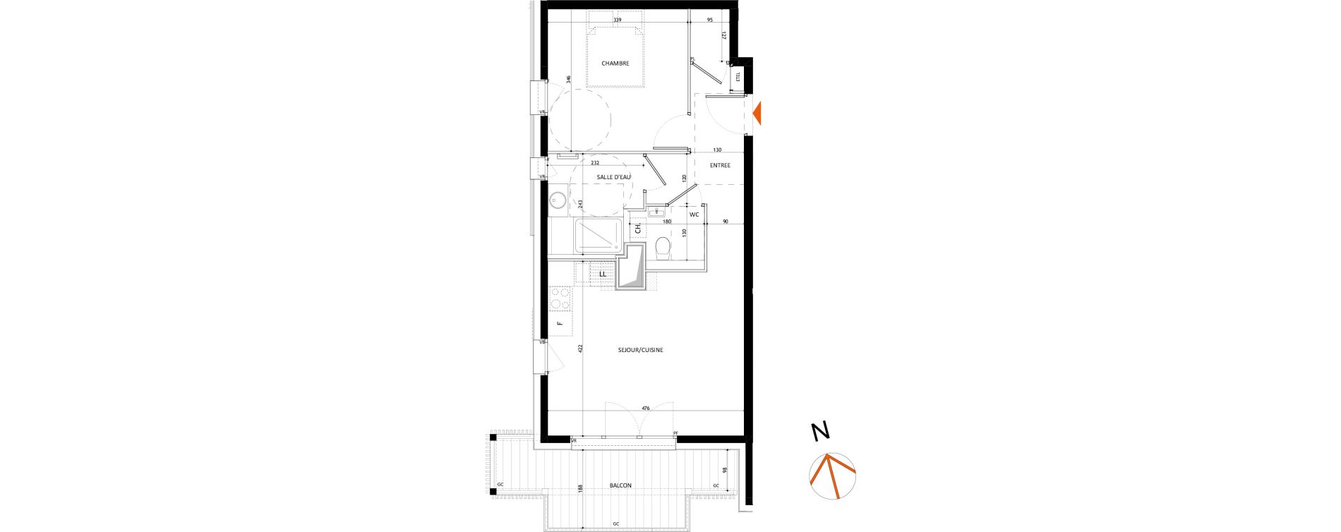 Appartement T2 de 45,90 m2 &agrave; Samo&euml;ns L'etelley