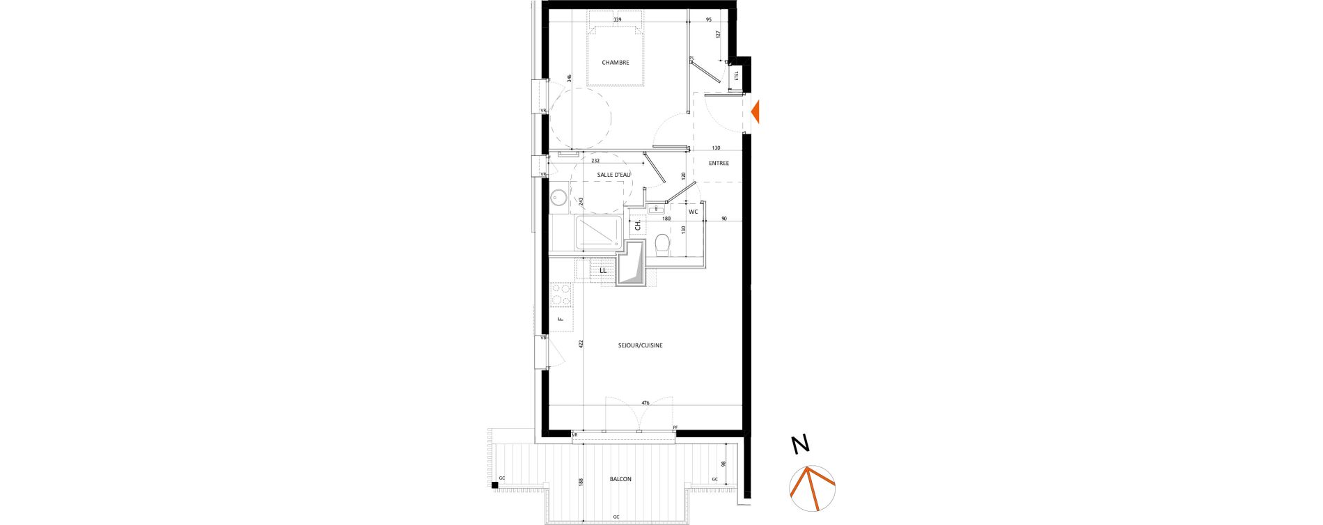 Appartement T2 de 45,92 m2 &agrave; Samo&euml;ns L'etelley
