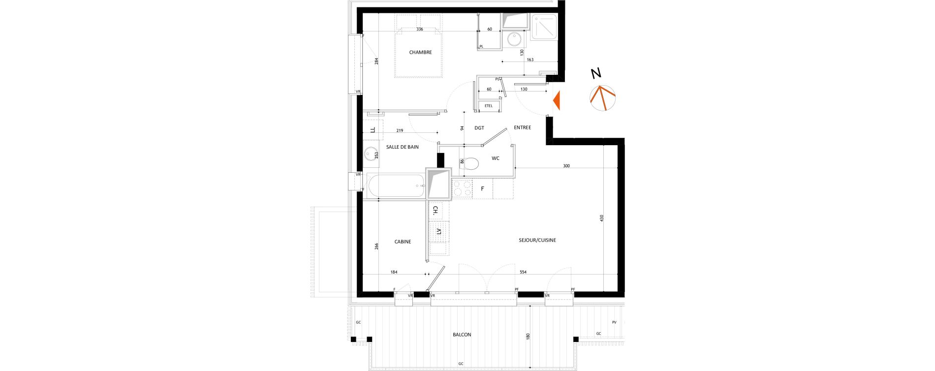 Appartement T2 de 50,31 m2 &agrave; Samo&euml;ns L'etelley