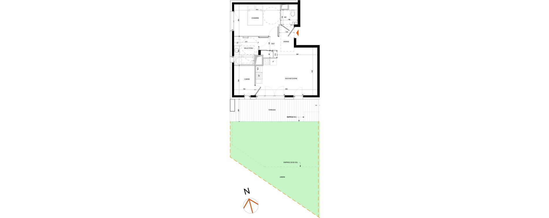 Appartement T2 de 50,42 m2 &agrave; Samo&euml;ns L'etelley
