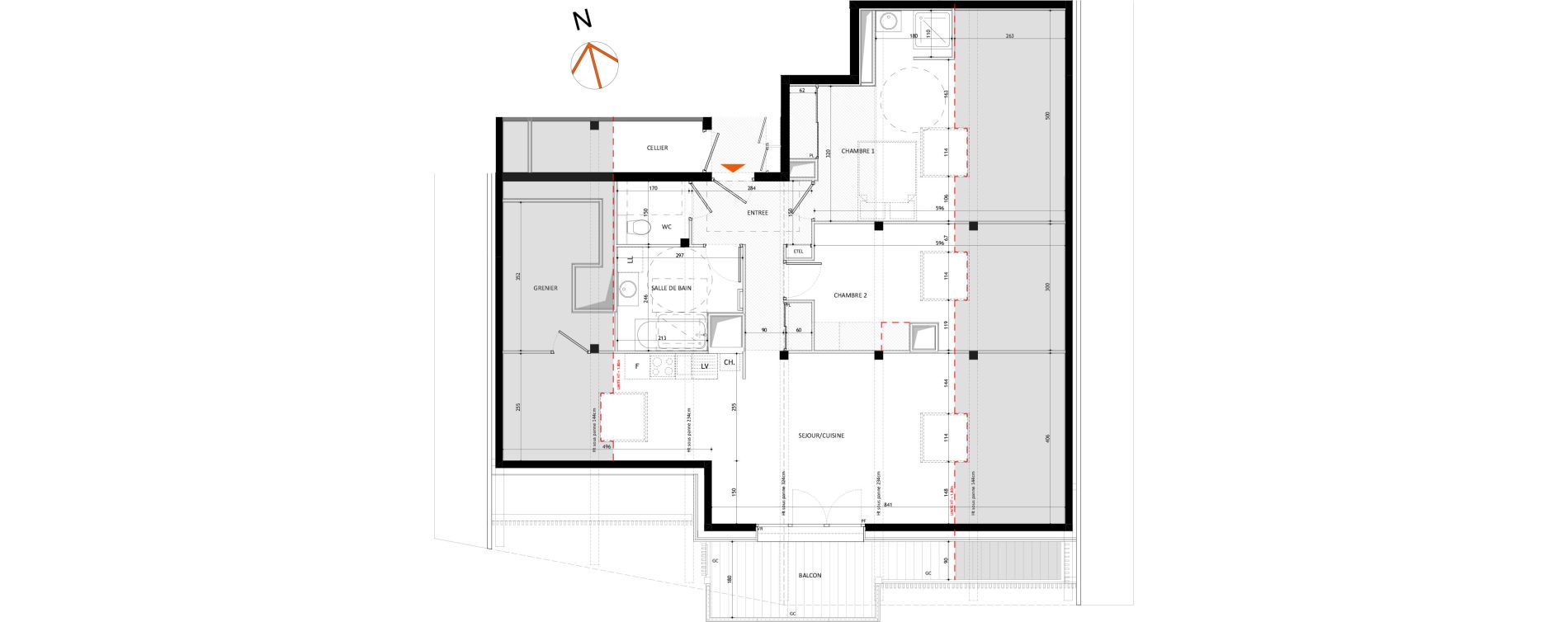 Appartement T3 de 71,48 m2 &agrave; Samo&euml;ns L'etelley