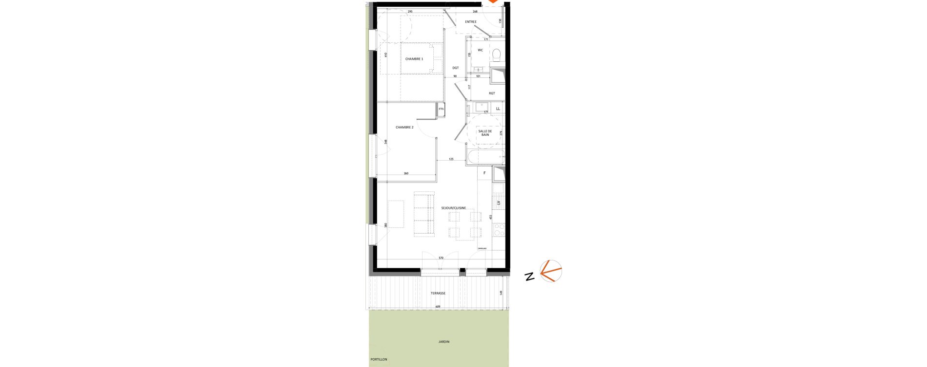 Appartement T3 de 62,75 m2 &agrave; Samo&euml;ns Centre