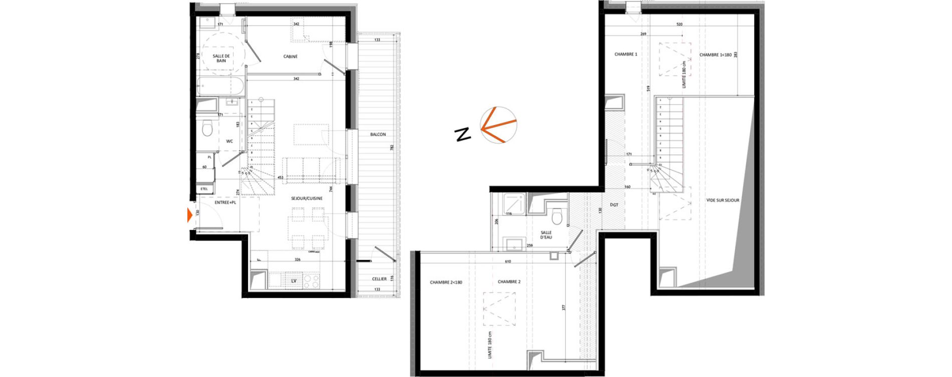 Appartement T3 de 76,48 m2 &agrave; Samo&euml;ns Centre