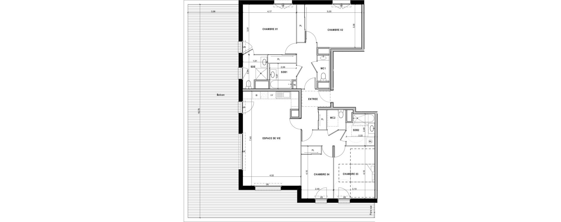 Appartement T5 de 123,24 m2 &agrave; Sciez Centre