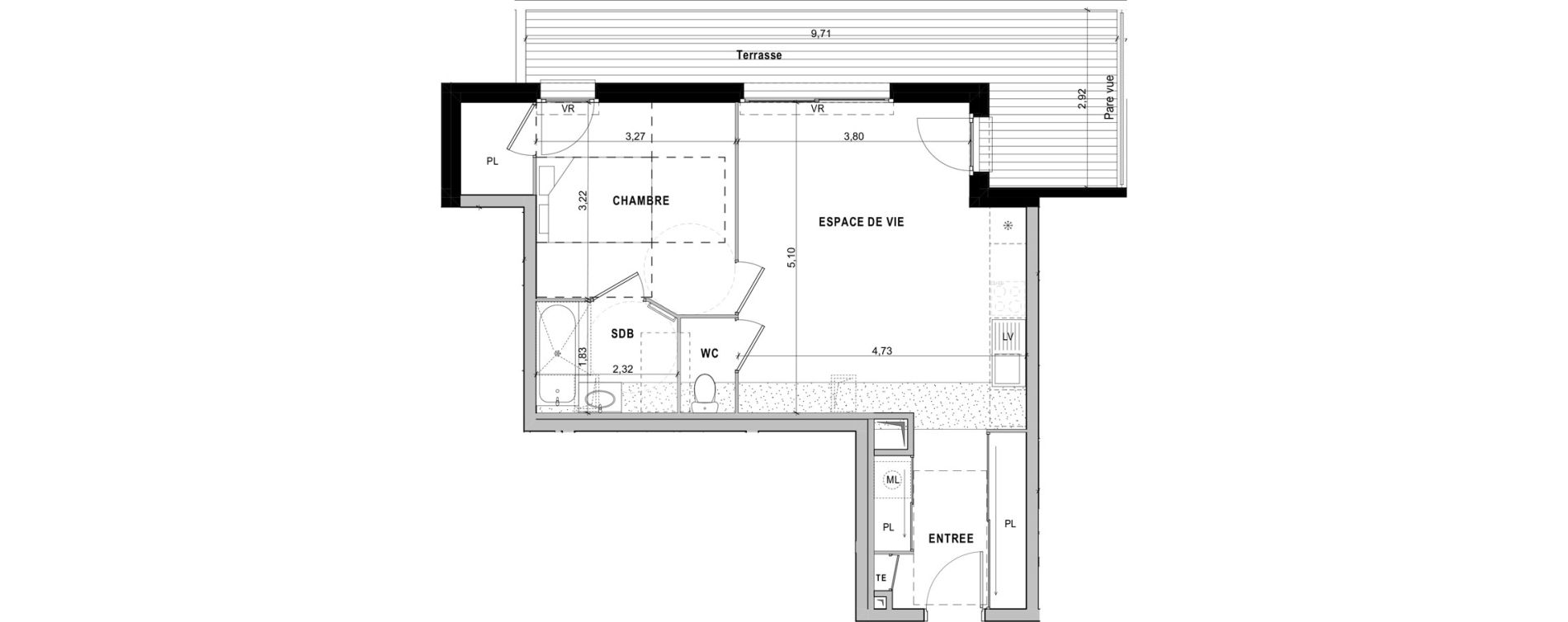 Appartement T2 de 47,80 m2 &agrave; Sciez Centre