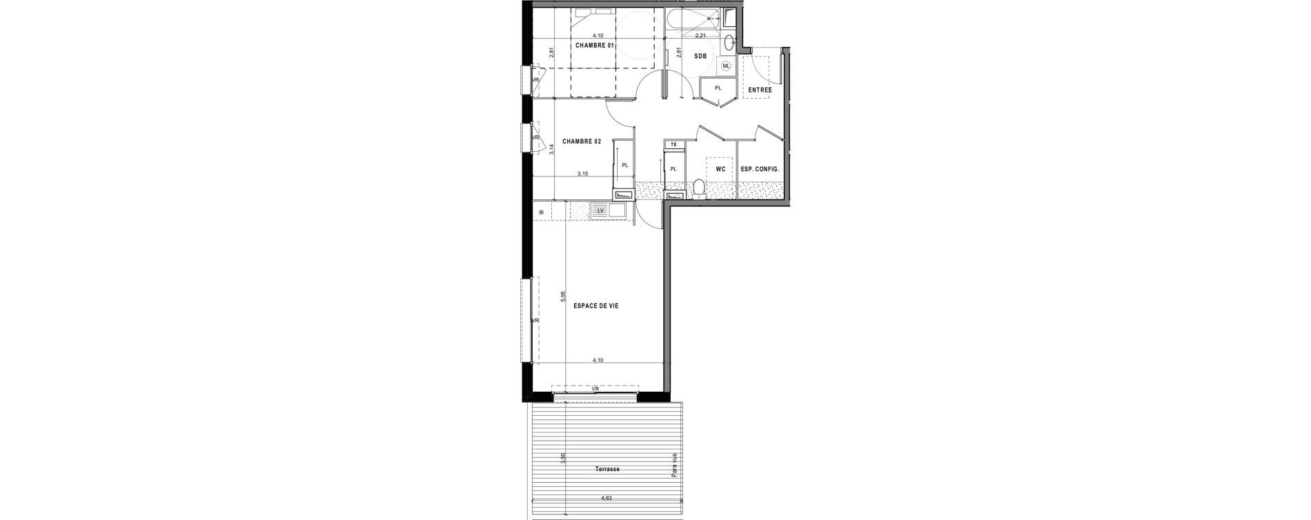 Appartement T3 de 67,09 m2 &agrave; Sciez Centre