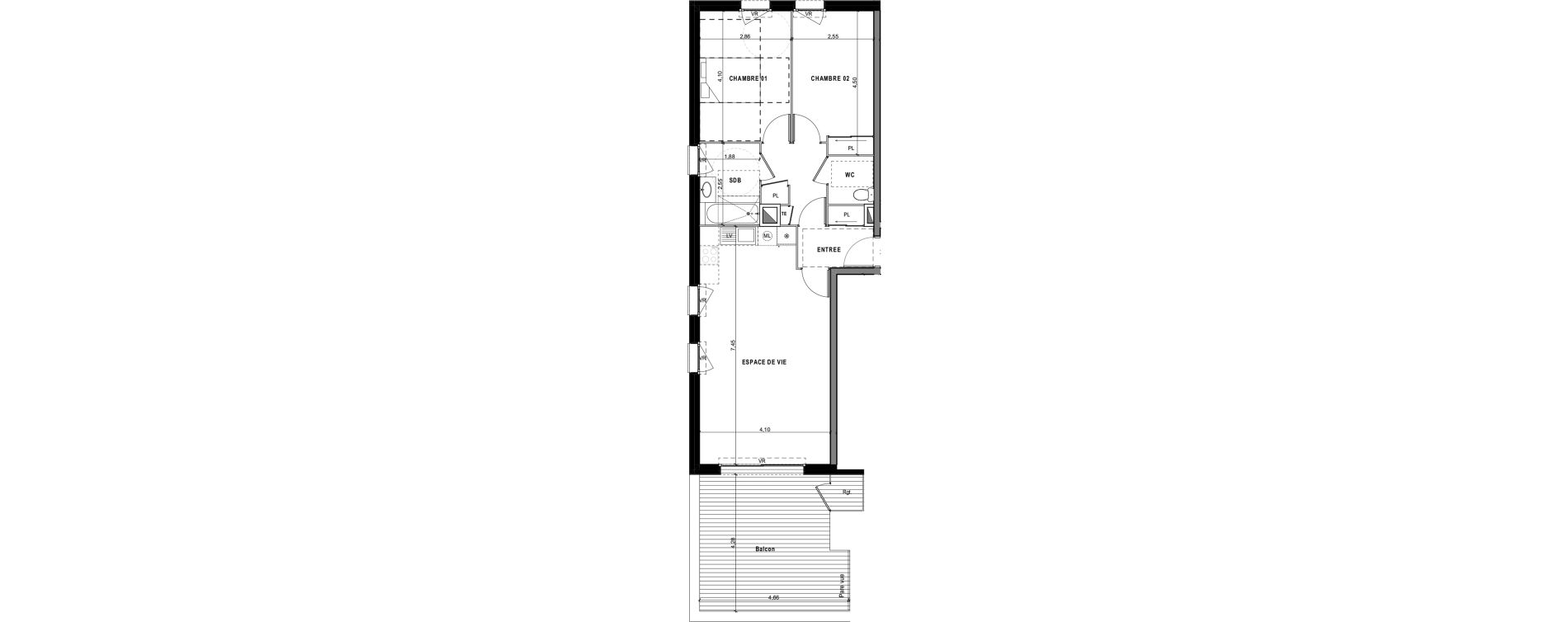 Appartement T3 de 67,06 m2 &agrave; Sciez Centre