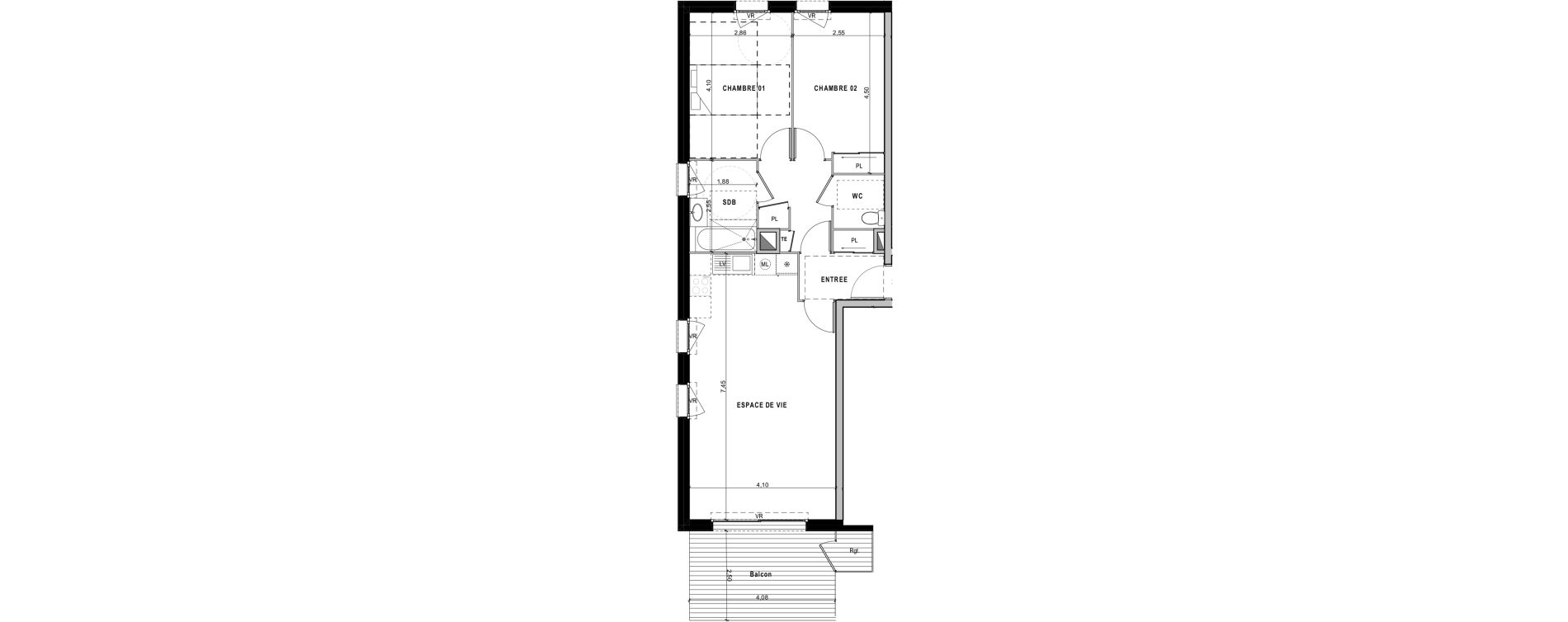 Appartement T3 de 67,06 m2 &agrave; Sciez Centre