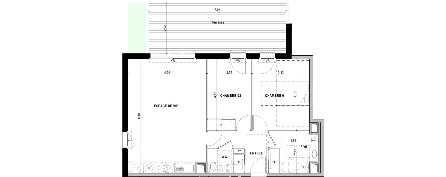 Appartement T3 de 68,12 m2 &agrave; Sciez Centre