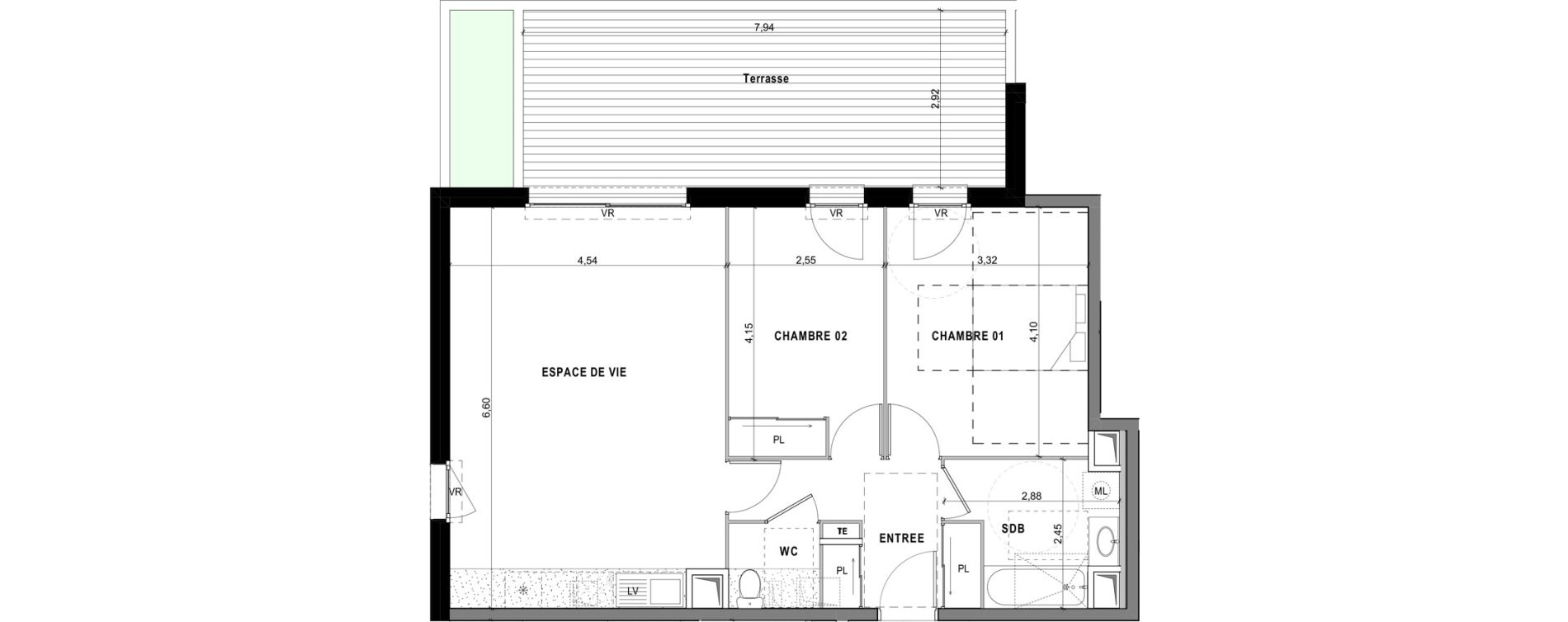 Appartement T3 de 68,12 m2 &agrave; Sciez Centre