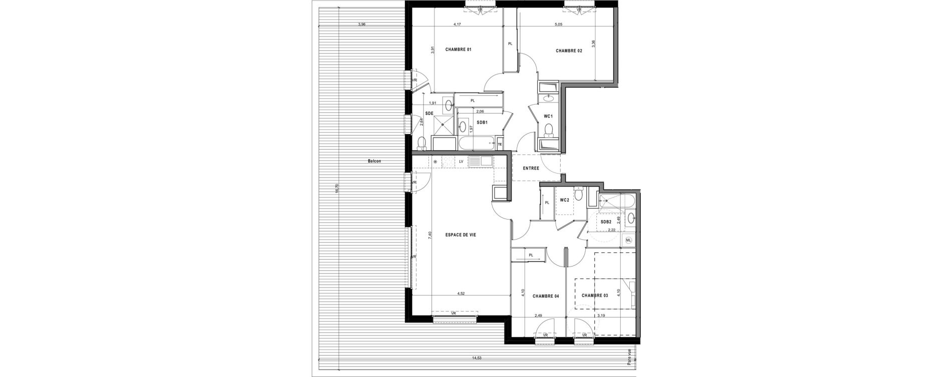 Appartement T5 de 123,24 m2 &agrave; Sciez Centre