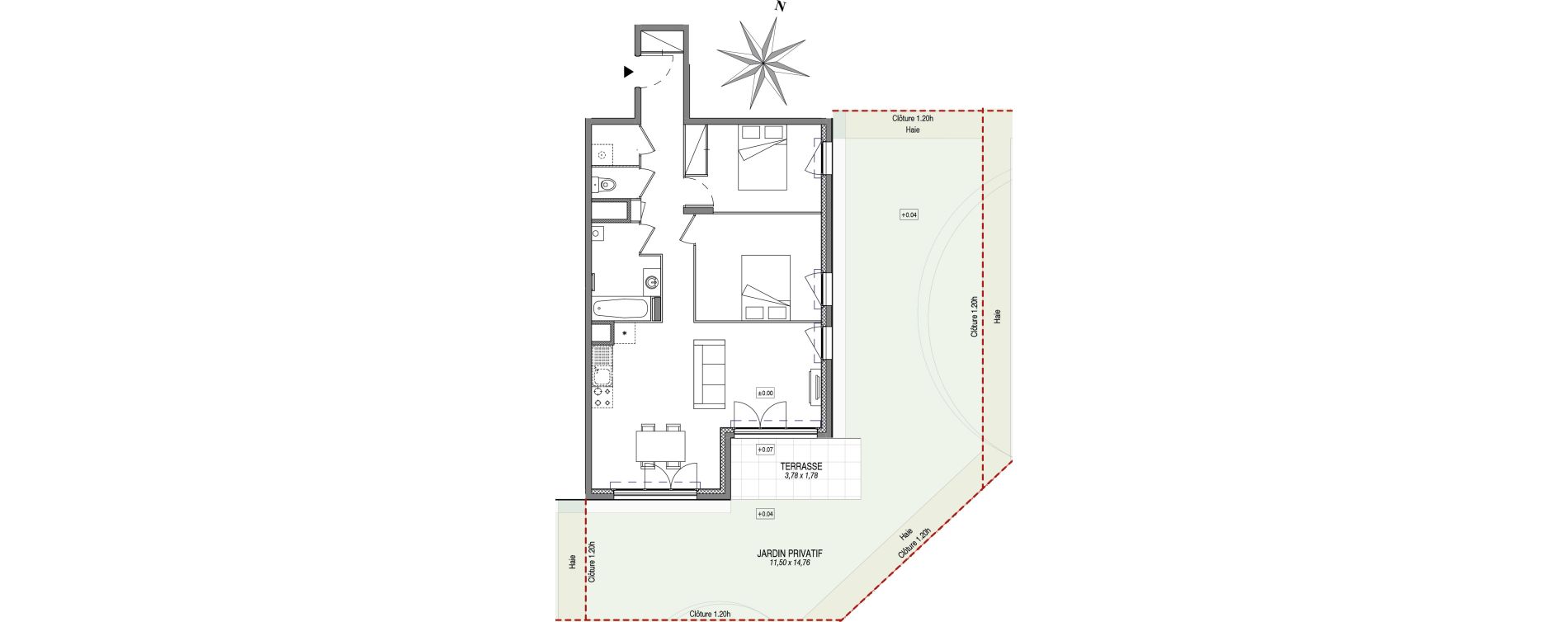 Appartement T3 de 65,68 m2 &agrave; Sciez Centre